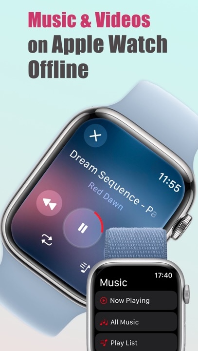 WristPlayer app preview on Apple Watch